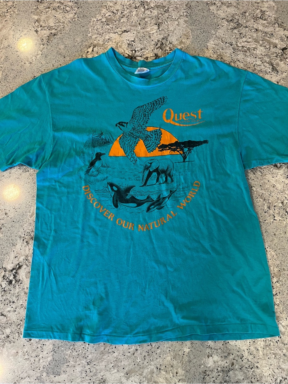 Vintage 90s Teal Nature Tour Tee